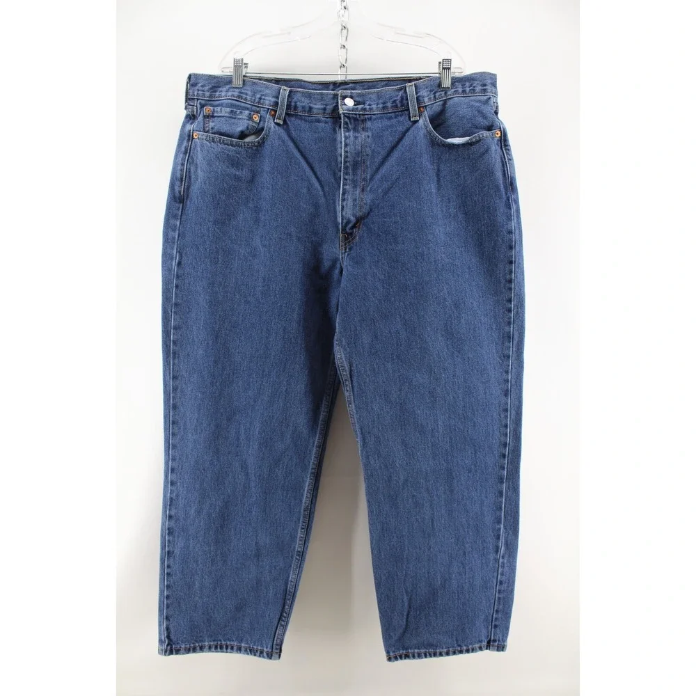 Mens Levis‎ 550 Denim Jeans Relaxed Taper Dark Wash Blue 42x29
